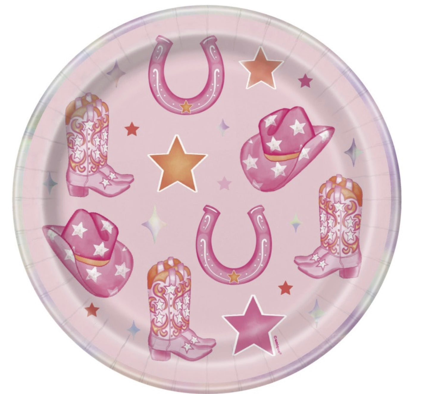 Disco Country Round 9" Dinner Plates  8ct - Foil Board