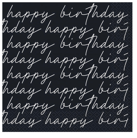 Script Birthday "Happy Birthday" Luncheon Napkins  16ct
