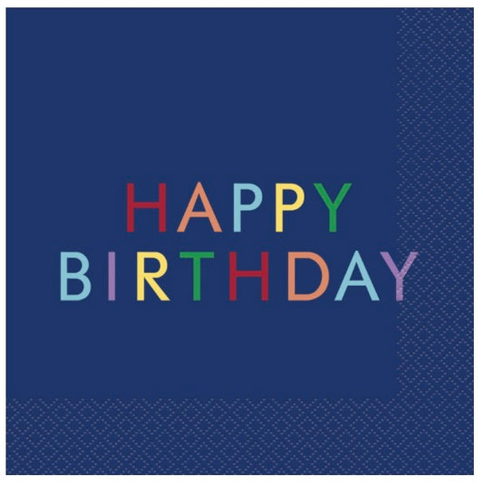 Simple Birthday "Happy Birthday" Luncheon Napkins  16ct