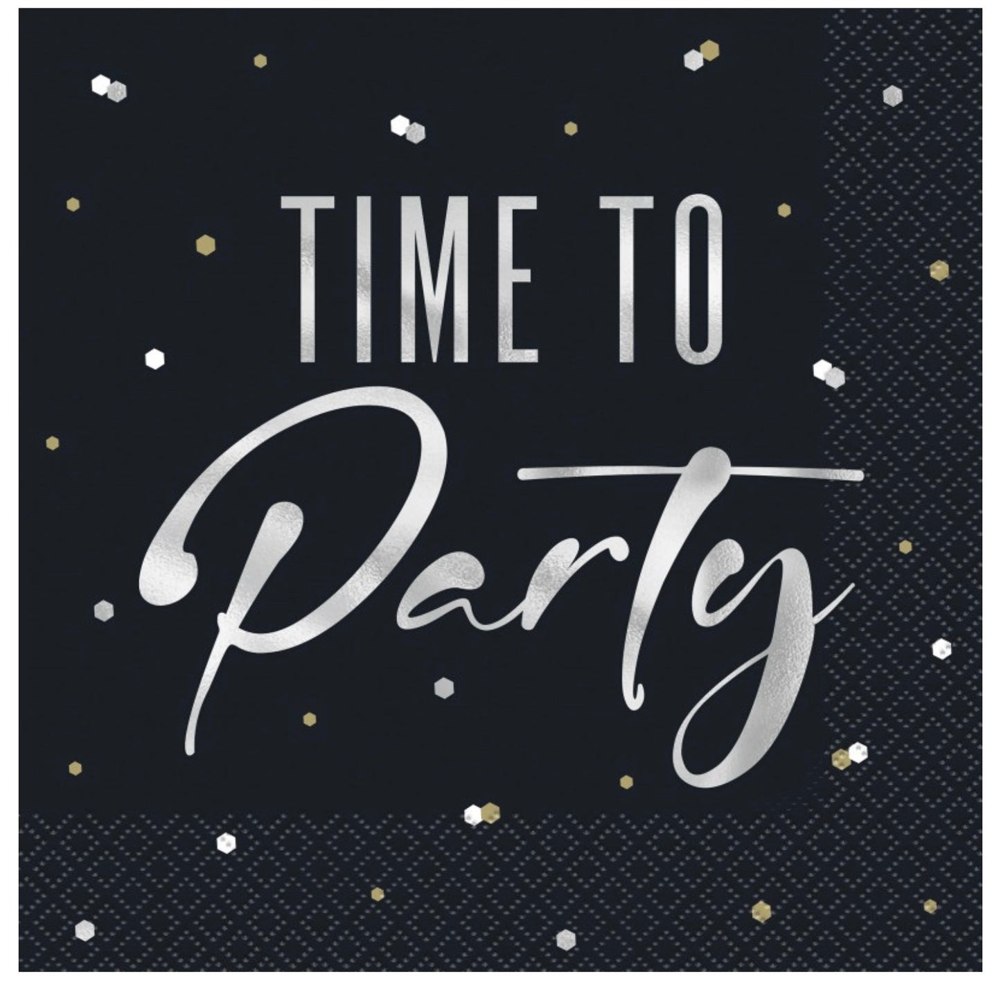 Silver Happy Birthday Luncheon Napkins  16ct - Foil Stamping