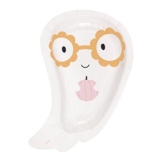 Groovy Halloween Ghost-Shaped 9" Plates 8ct