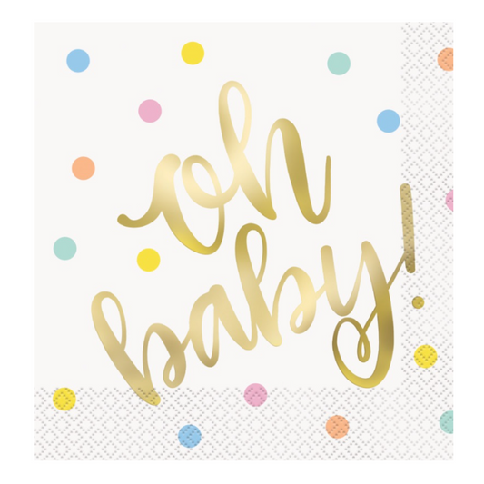 Gold Baby Shower Luncheon Napkins