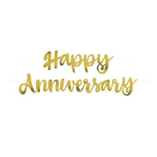 Script Foil "Happy Anniversary" Banner
