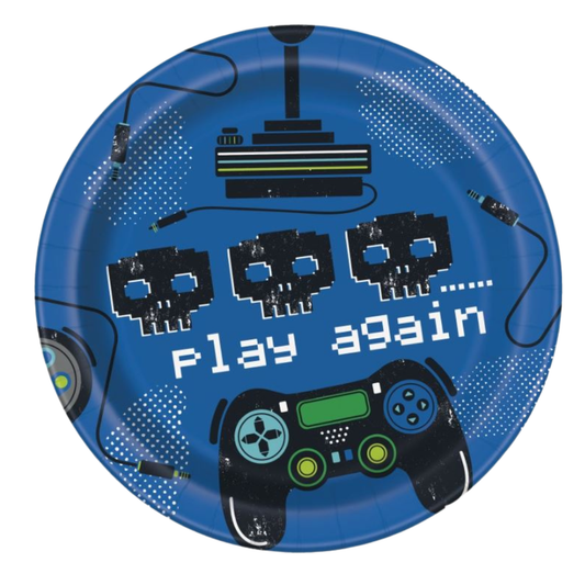 Gamer Birthday Round 7" Dessert Plates 8ct