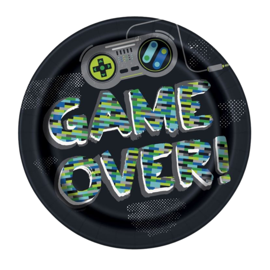 Gamer Birthday Round 9" Dinner Plates 8ct