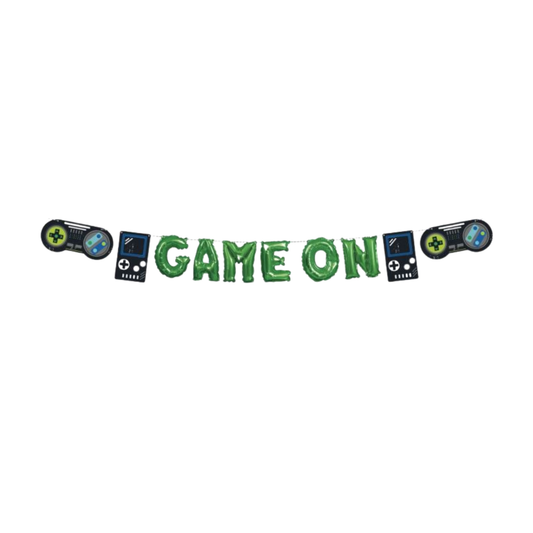 Gamer Birthday "Game On" Mini Foil Balloon Banner Kit