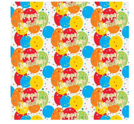 Glitzy Gold Birthday Gift Wrap 30'x5ft