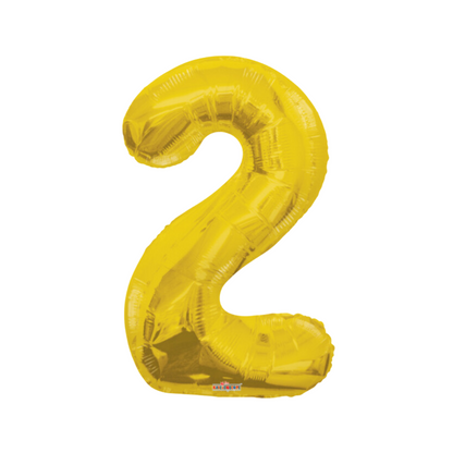 34" Gold Number Foil Balloons