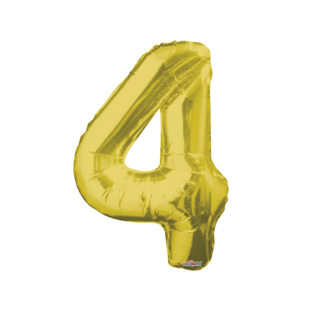 34" Gold Number Foil Balloons