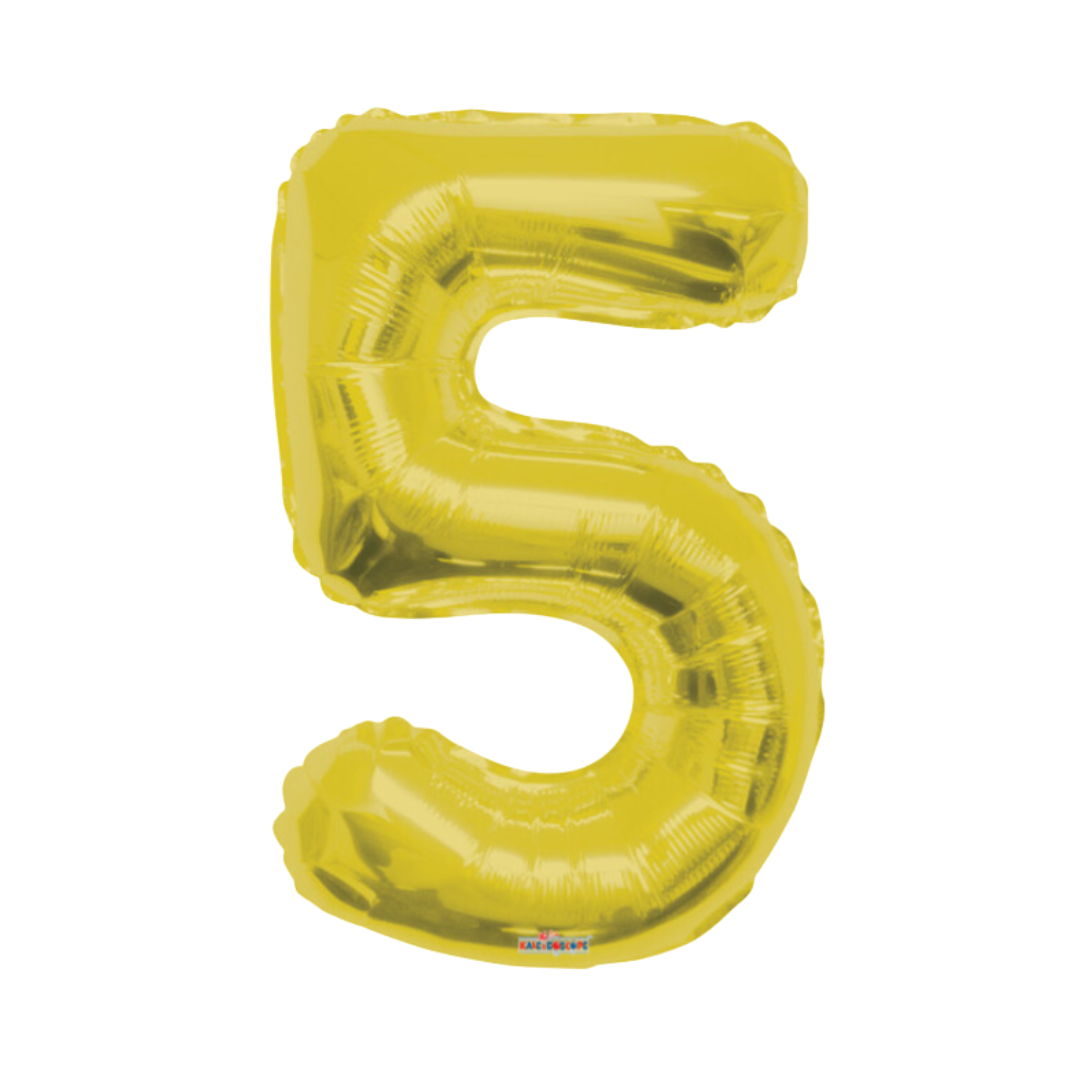 34" Gold Number Foil Balloons