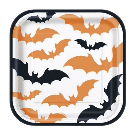 Happy Haunting Halloween Square 7" Dessert Plates 8ct