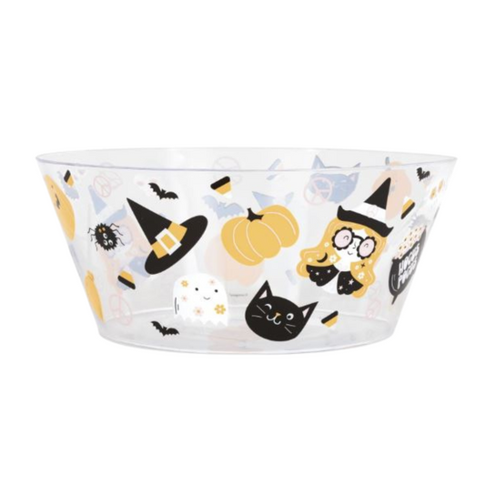 Groovy Halloween Clear Plastic Serving Bowl