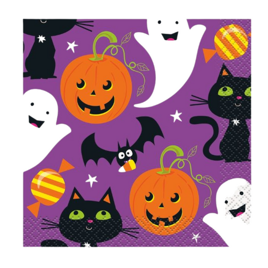Cat & Pumpkin Beverage Napkins 16ct