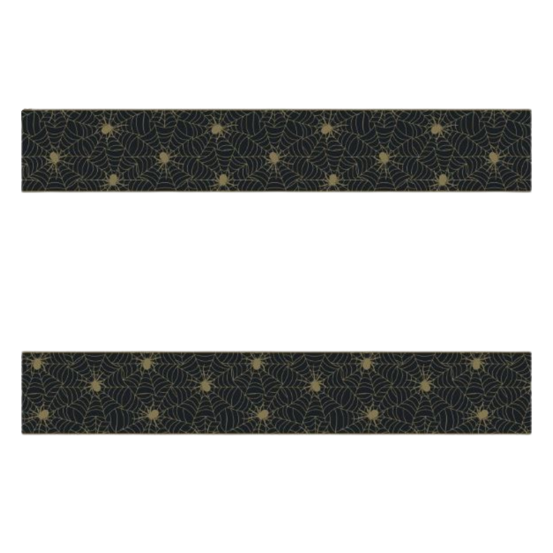 Black & Gold Spider Web Rectangular Plastic Table Cover 54" x 84"