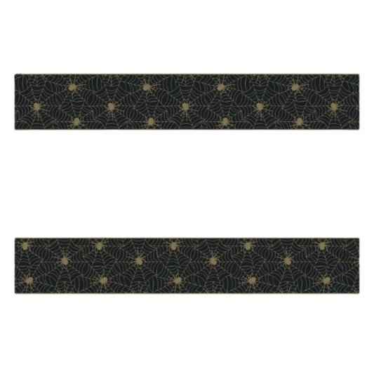 Black & Gold Spider Web Rectangular Plastic Table Cover 54" x 84"