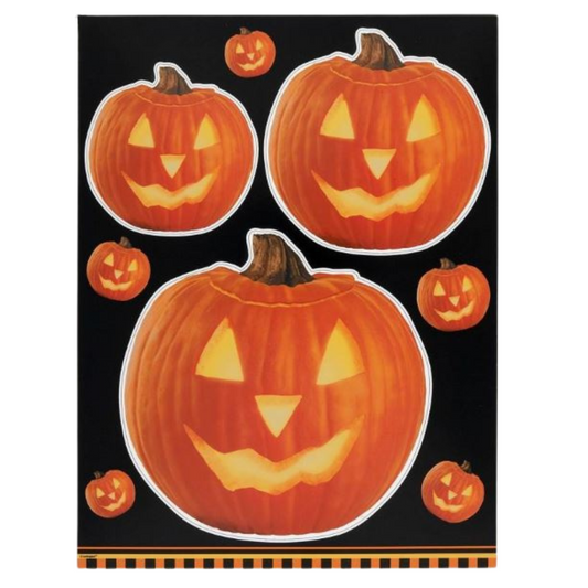 Pumpkin Glow Window Clings Sheet