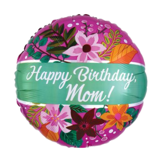 18" Happy Birthday Mom Flowers