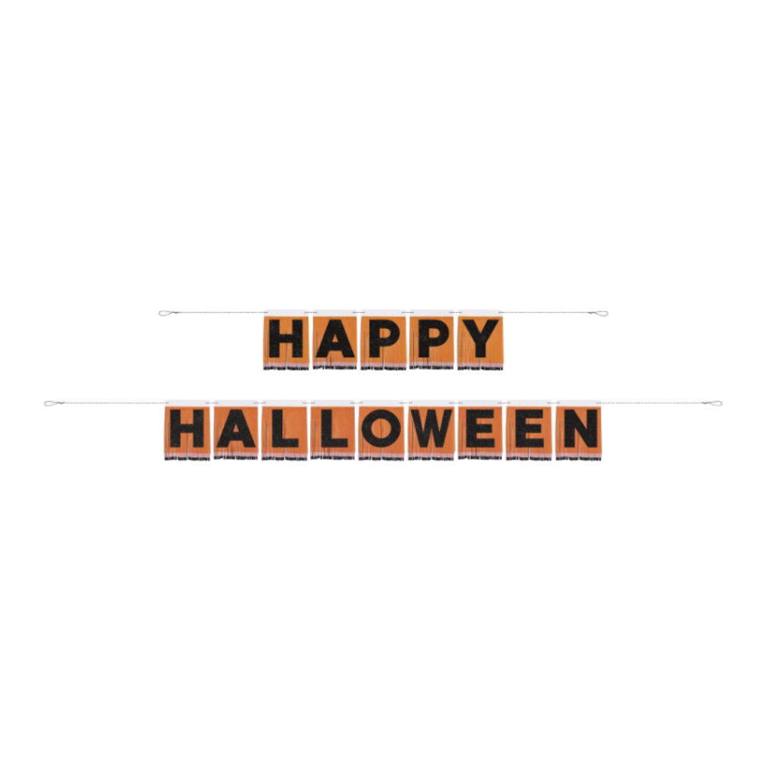 Groovy Halloween "Happy Halloween" Tissue Fringe Banner