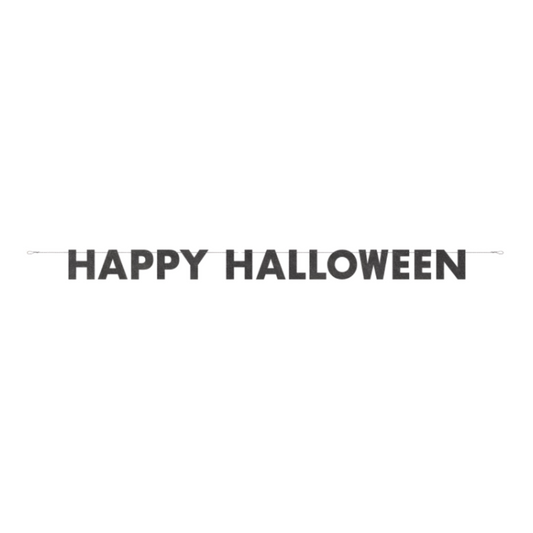 Black Glitter "Happy Halloween" Banner  9 ft