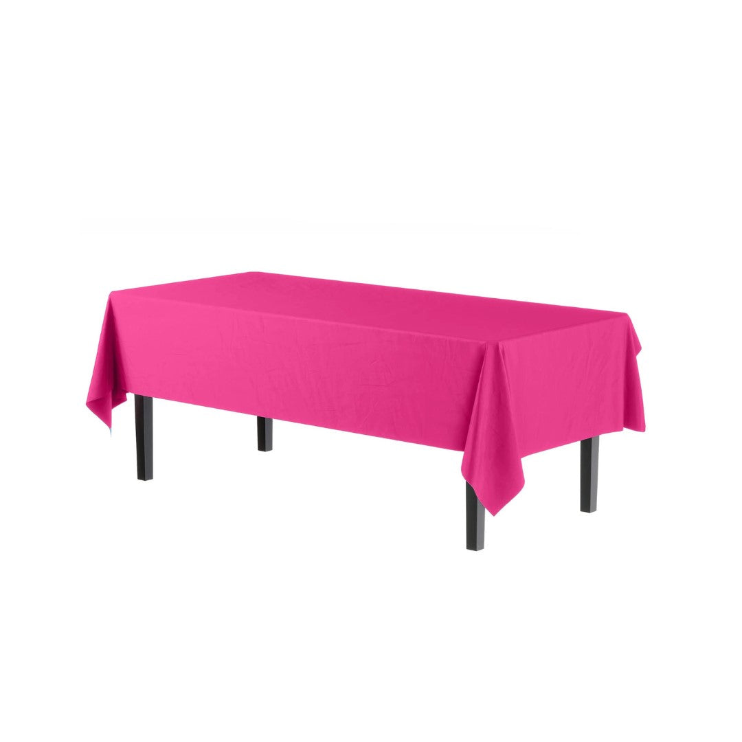 Rectangular Hot Pink Plastic Table Cover