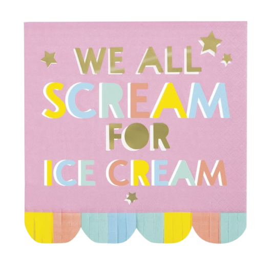 Pastel Ice Cream Fringe Luncheon Napkins 16ct - Foil Stamping