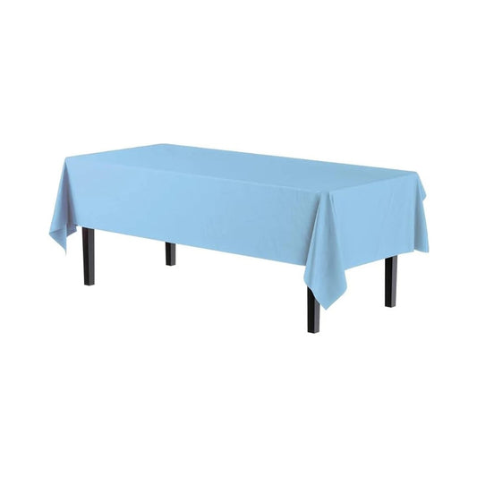 Rectangular Light Blue Plastic Table Cover