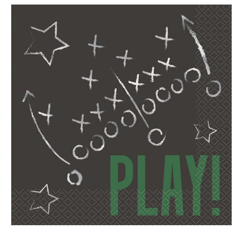 Kickoff Football "Play!" Luncheon Napkins 16ct - Foil Stamping