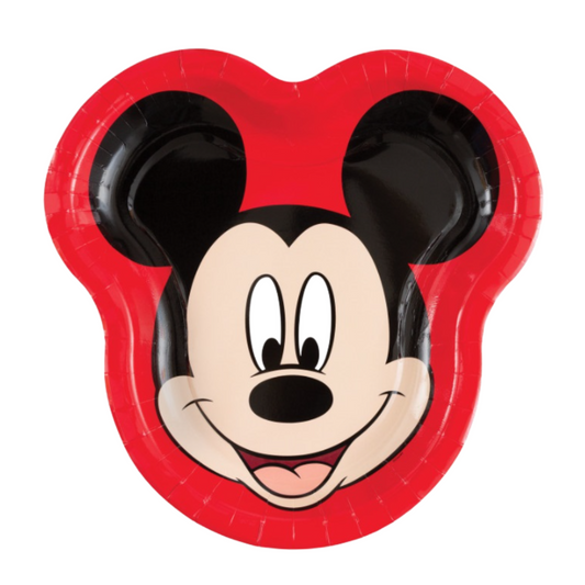 Mickey Mouse Shaped 9" Dinner Plates  8 Count