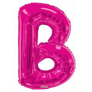 LRG LETTER B HOT PINK 34"