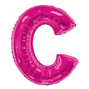 LRG LETTER C HOT PINK 34"