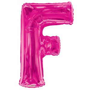 LRG LETTER F HOT PINK 34"