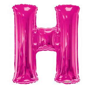 LRG LETTER H HOT PINK 34"