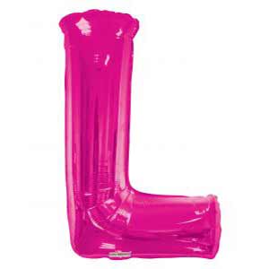 LRG LETTER L HOT PINK 34"