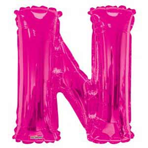 LRG LETTER N HOT PINK 34"