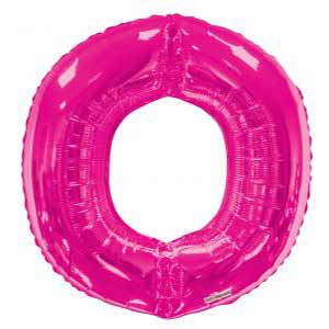 LRG LETTER O HOT PINK 34"