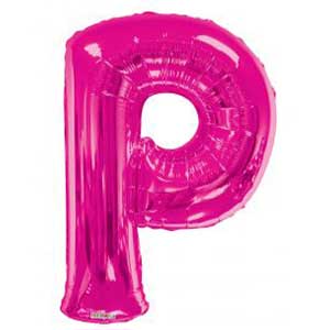 LRG LETTER P HOT PINK 34"