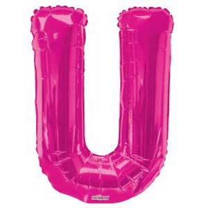LRG LETTER U HOT PINK 34"