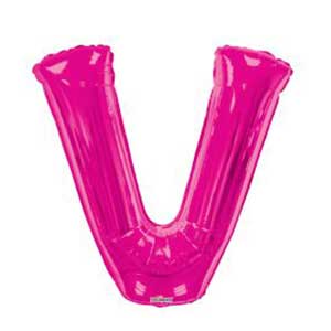 LRG LETTER V HOT PINK 34"