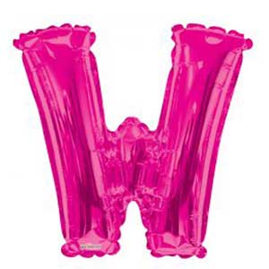 LRG LETTER W HOT PINK 34"