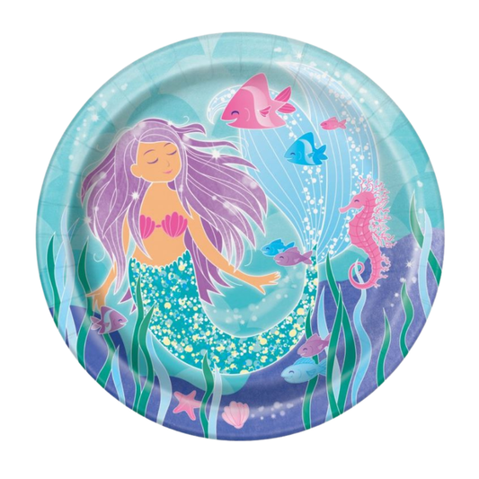 Mermaid Round 9" Dinner Plates 8ct