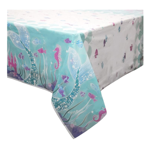 Mermaid Rectangular Plastic Table Cover 54" x 84"