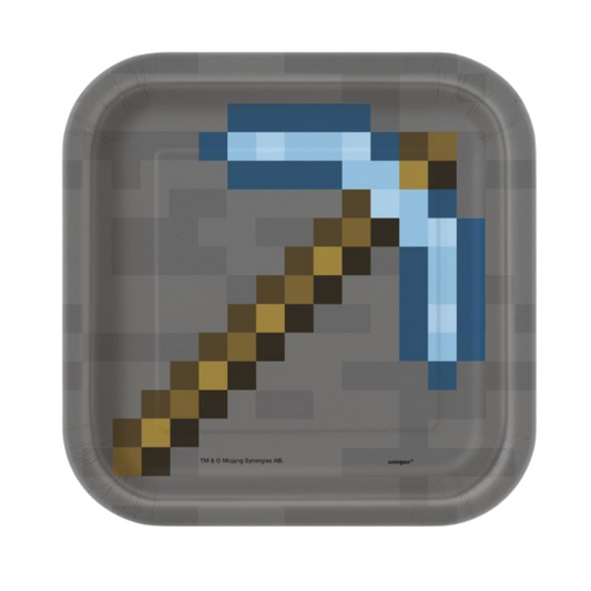 Minecraft Square 7" Dessert Plates 8ct