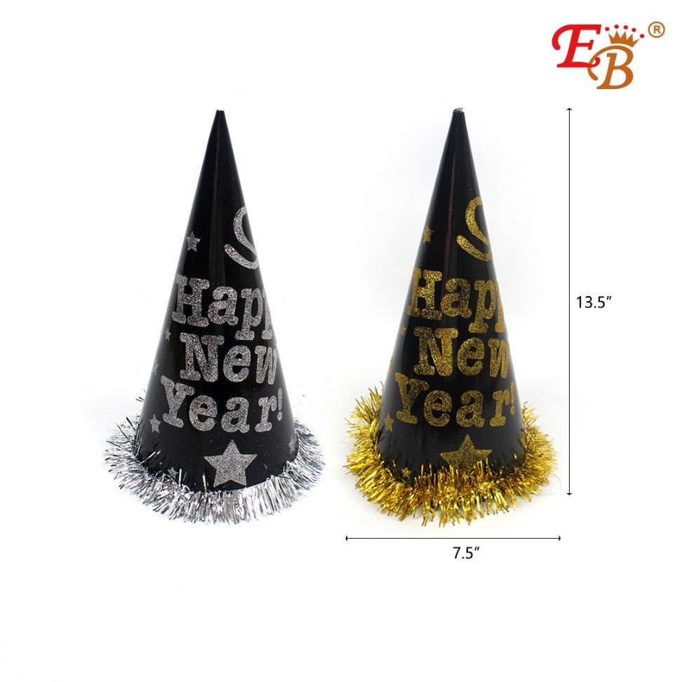 13.5" HAPPY NEW YEAR CONE HAT