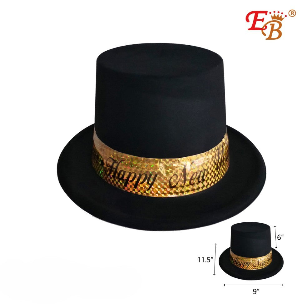 BLACK TALL NEW YEAR HAT