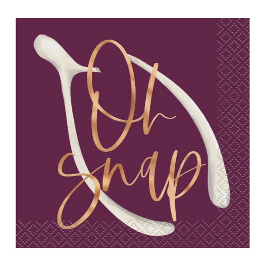 Chic Thanksgiving "Oh Snap" Beverage Napkins 16ct - Foil Stamping