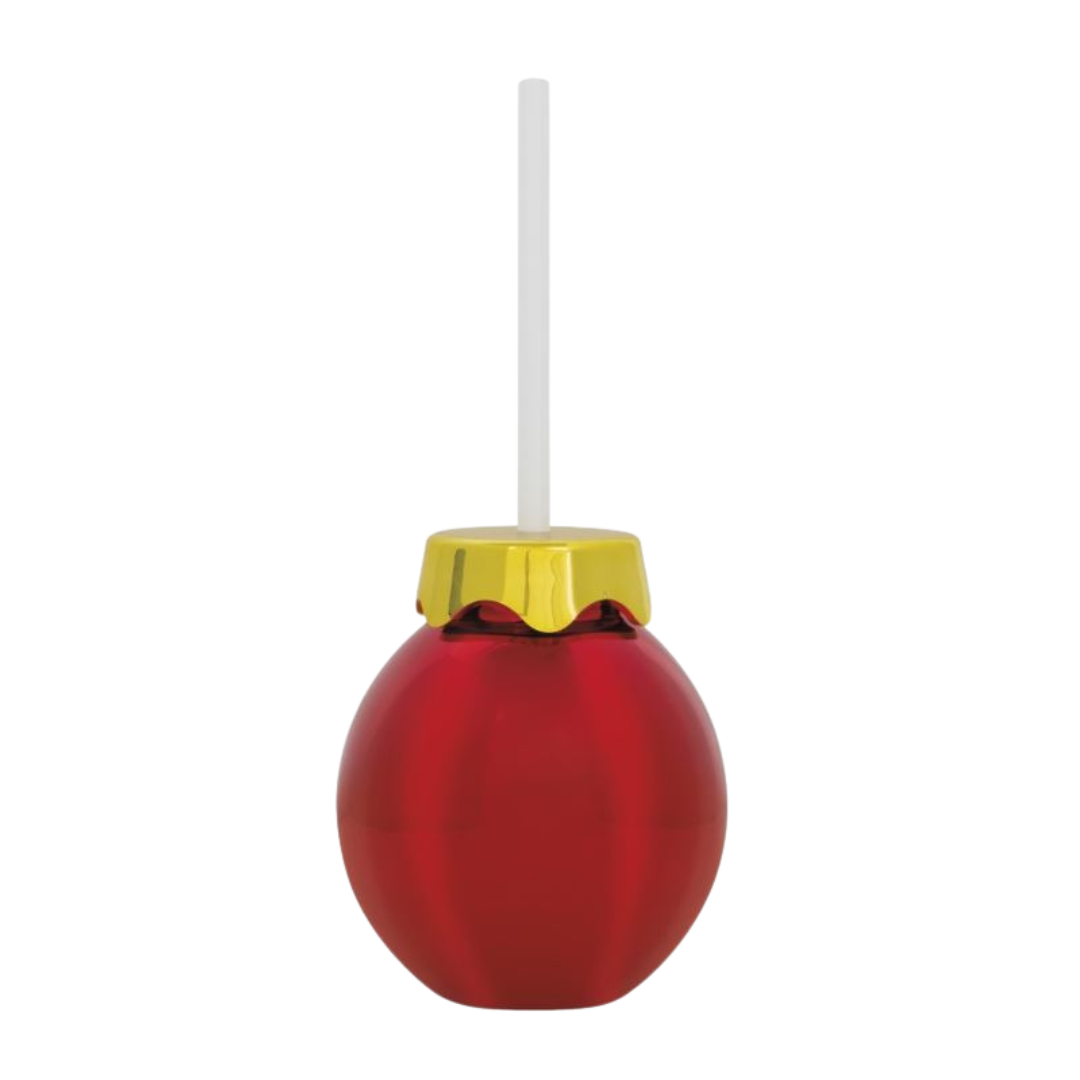 Vibrant Christmas Ornament Shaped 12oz Plastic Cup with Lid