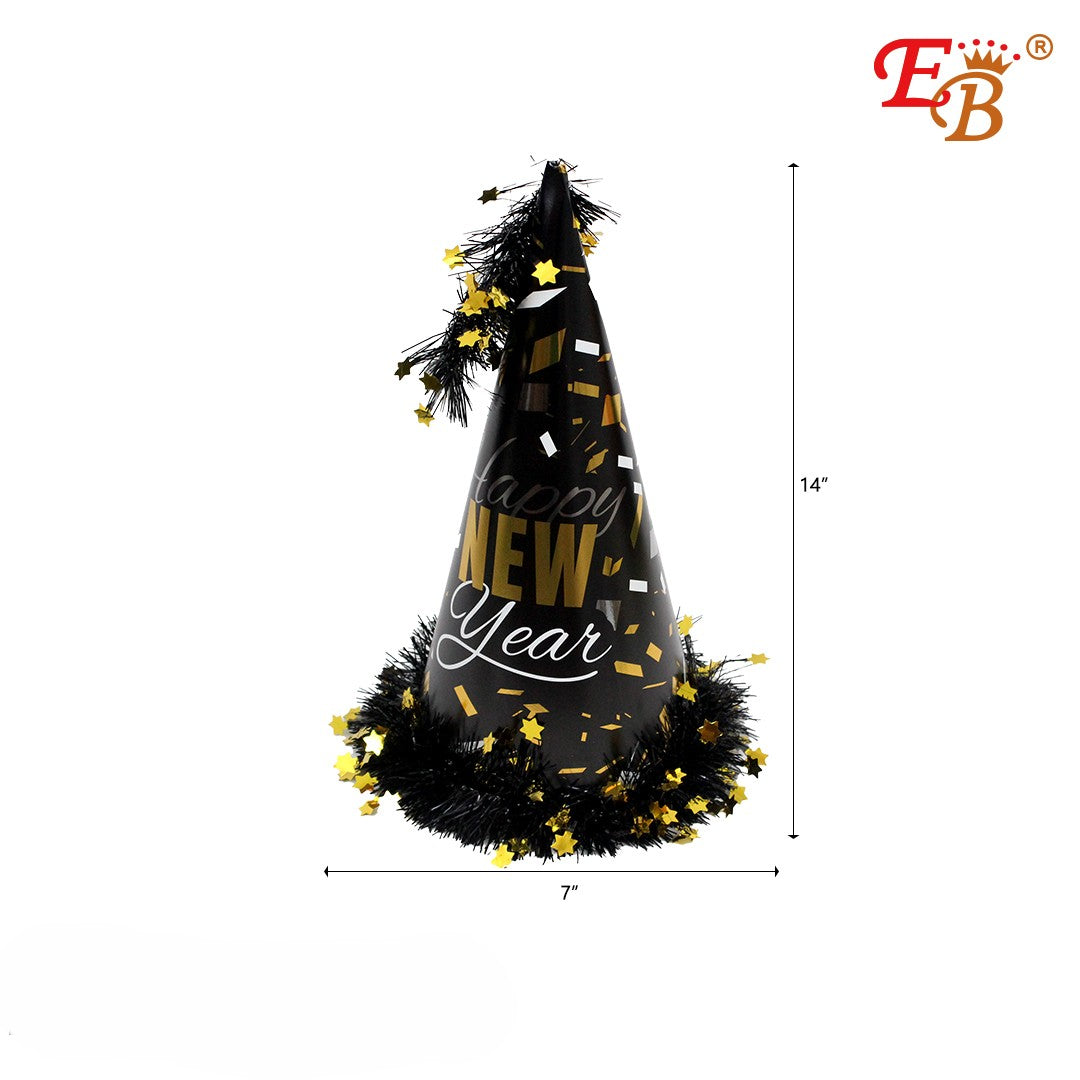 14" HAPPY NEW YEAR CONE HAT