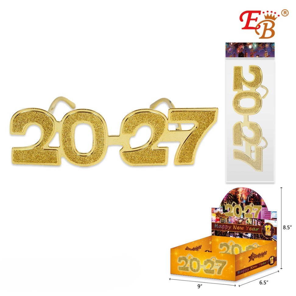 2027 NEW YEAR GOLD GLASSES
