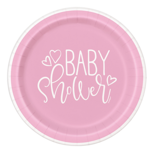 Pink Baby Shower 7" Plates