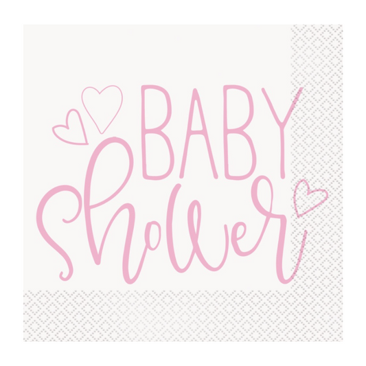 Pink Baby Shower Luncheon Napkins